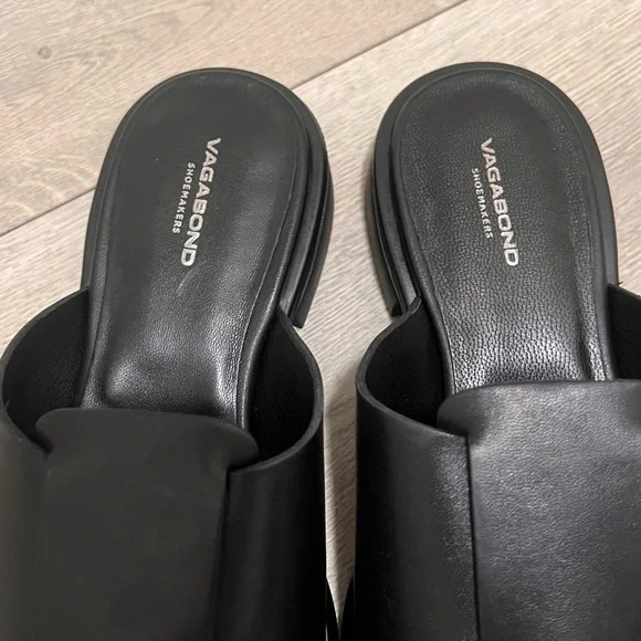 Vagabond Everyday Woven Mule Loafers Black Leather Size 39 US 9 - Picture 2 of 3